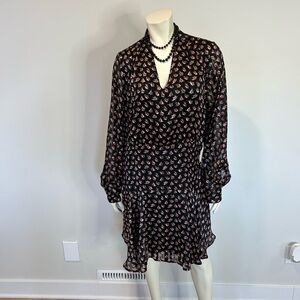 Gorgeous Scotch & Soda Black Midi Dress with Pink Accents❤️M